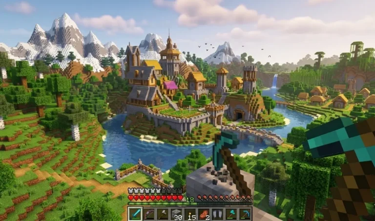 Minecraft APK Download Banner and Gameplay